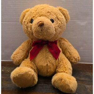 Harrods of London Henry Teddy Bear Plush Brown Tan Toy Red Bow 10"